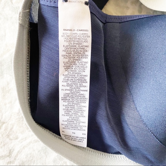 NIKE Sports Bra Navy Blue Gray XL NEW - Picture 4 of 7